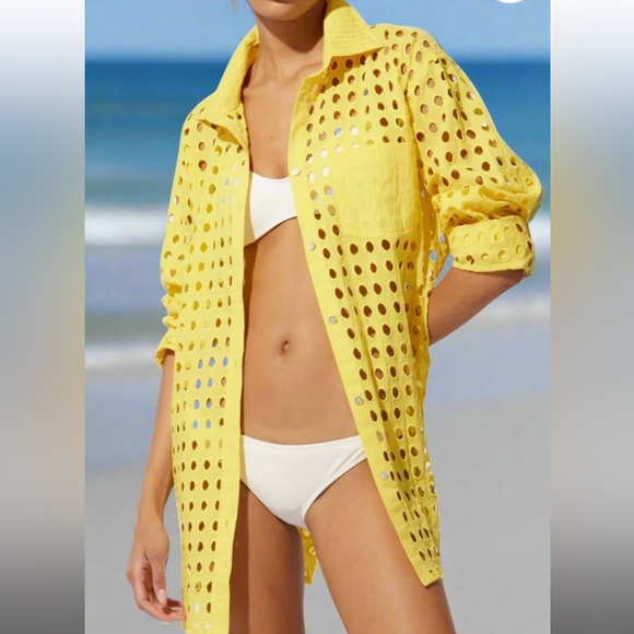 Solid & Striped Classic Citron Eyelet Oxford Tunic - Picture 1 of 1